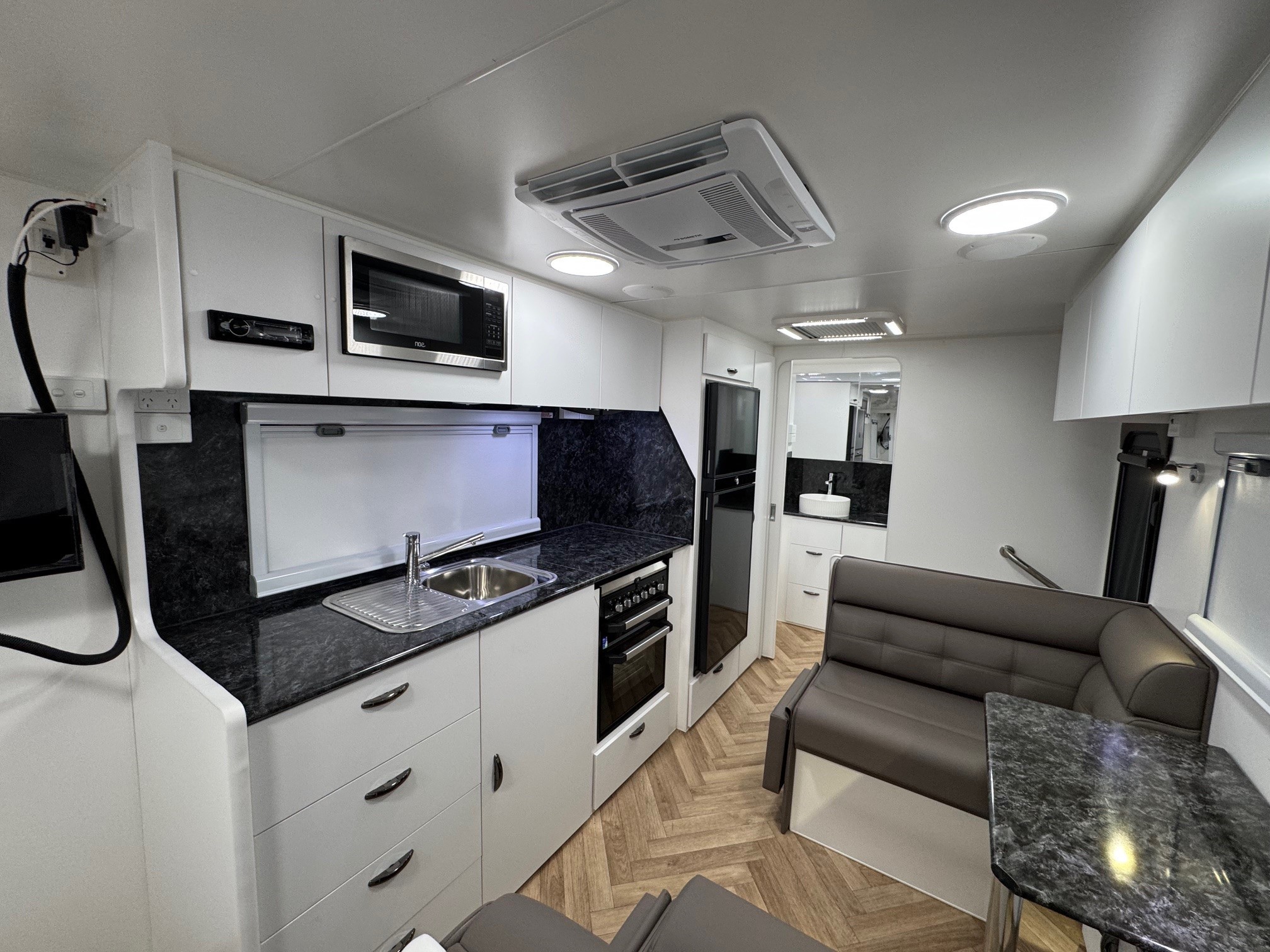 23ft6 Aluminium Framed Sunrise La Maison All Wardrobes Across The Front Of Van