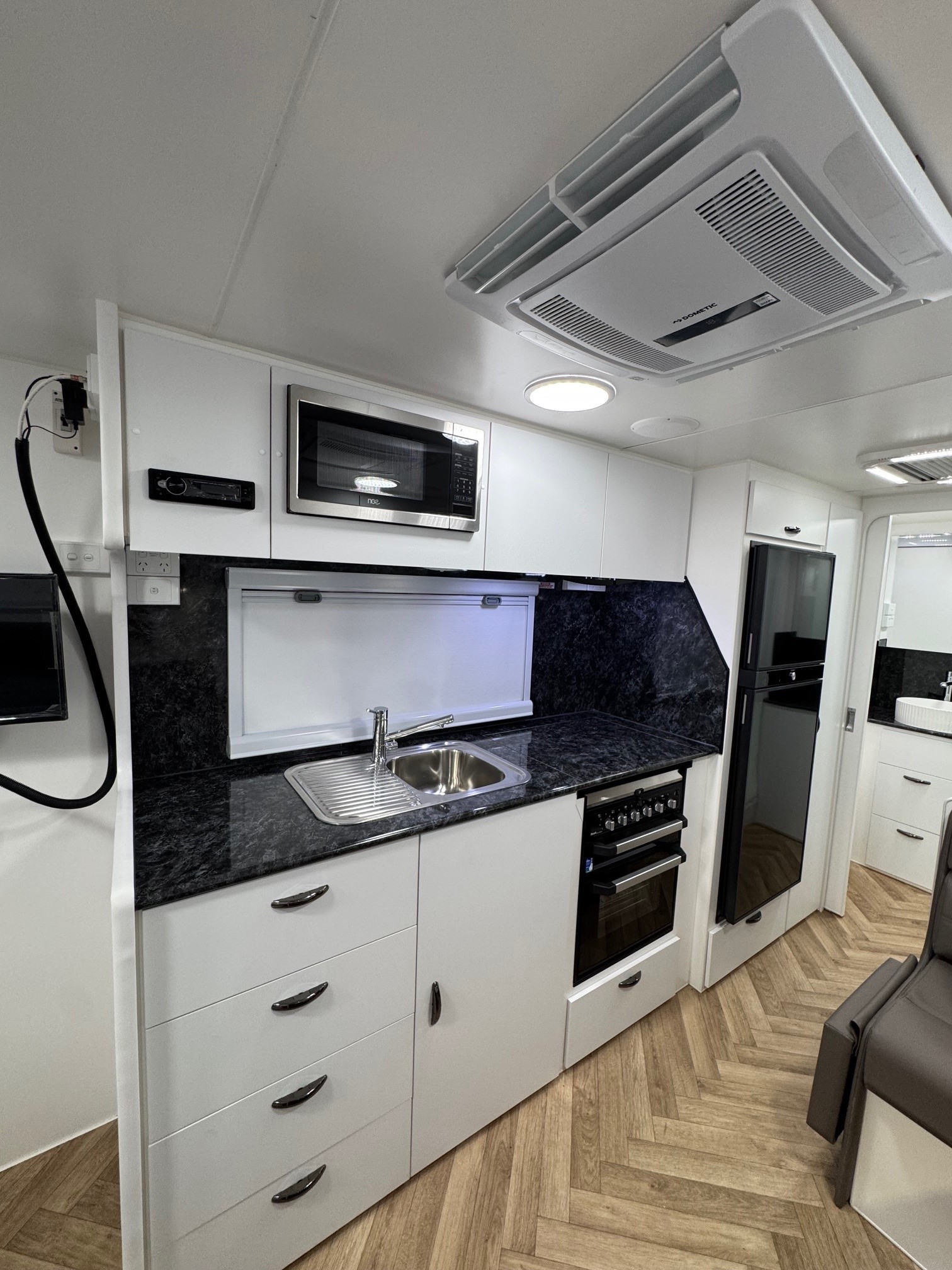 23ft6 Aluminium Framed Sunrise La Maison All Wardrobes Across The Front Of Van