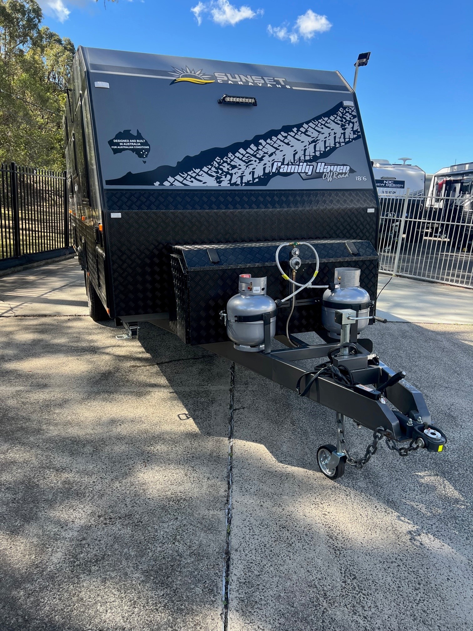 2024 Sunset Family Haven 18ft6 Off-Road Double Bunk With 400 Amp lithium Batteries & 2600W Inverter